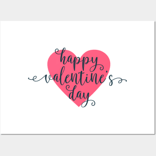 Simple and Lovely Happy Valentine's Day Calligraphy Posters and Art